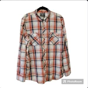 Skully Western Pearl Snap Plaid Shirt XL